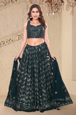 Green Greorgette /Chiffon Lehenga 